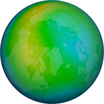 Arctic ozone map for 1984-11